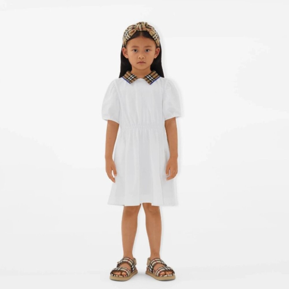 NWOT Burberry White Alesea Dress Size 6y 116cm